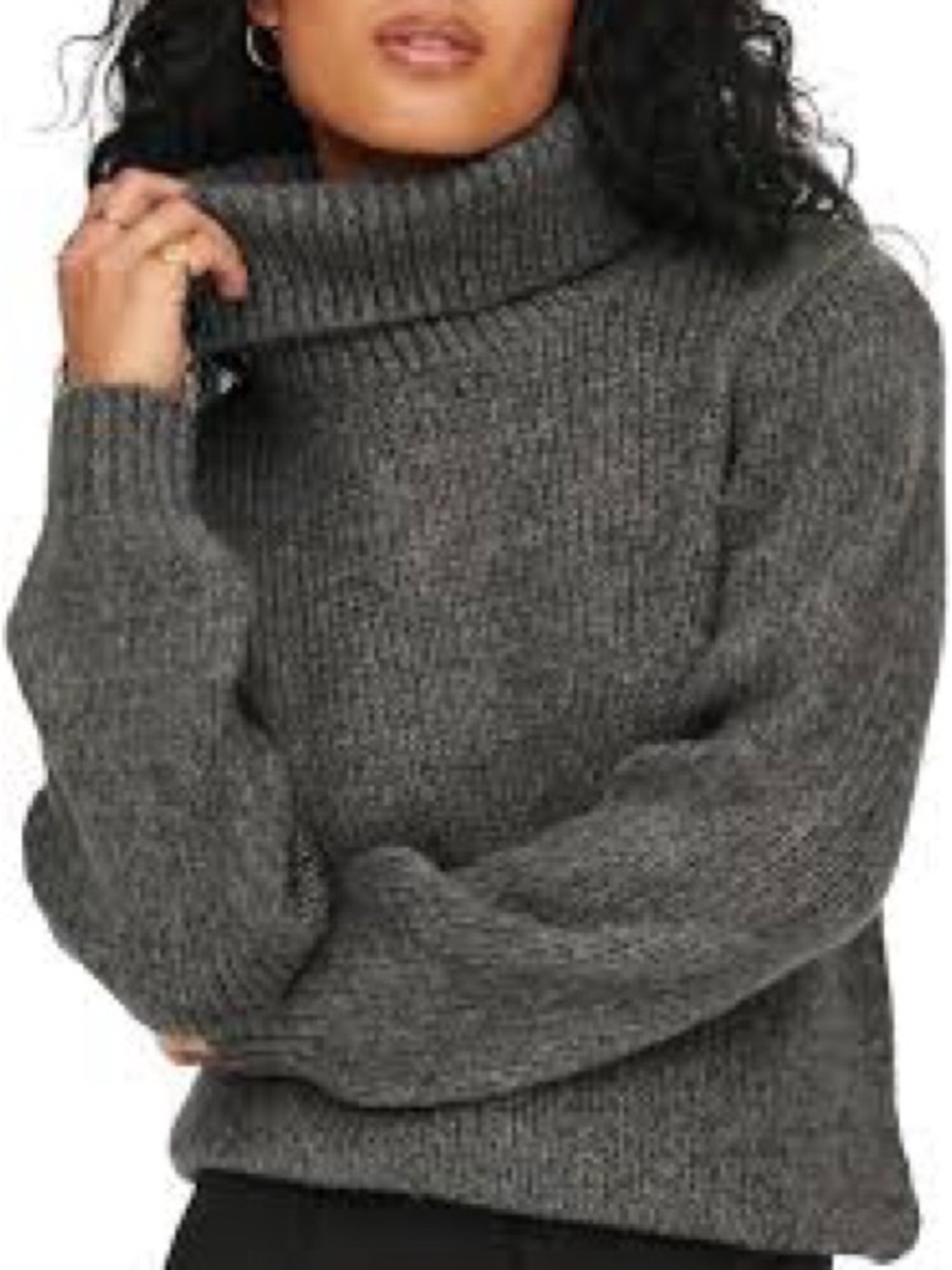 Italian made Mohair Blend Gray Turtleneck Sweater